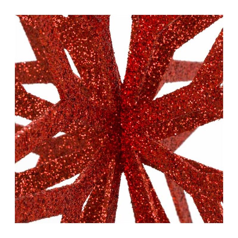 Stella 3D Natalizia Rossa Glitterata 3 Misure