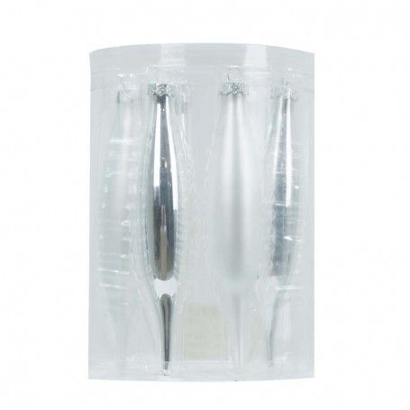 Gocce Natalizie in Vetro Lucide e Opache Conf. da 6 Pz