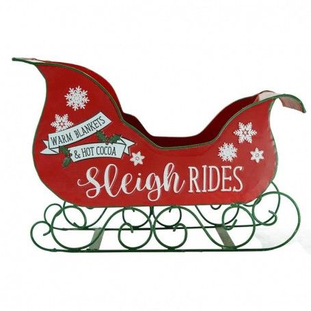 Slitta Natalizia in Latta Rossa H.27 cm