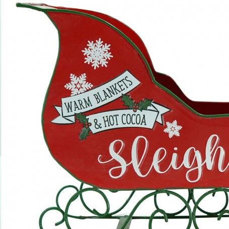 Slitta Natalizia in Latta Rossa H.27 cm