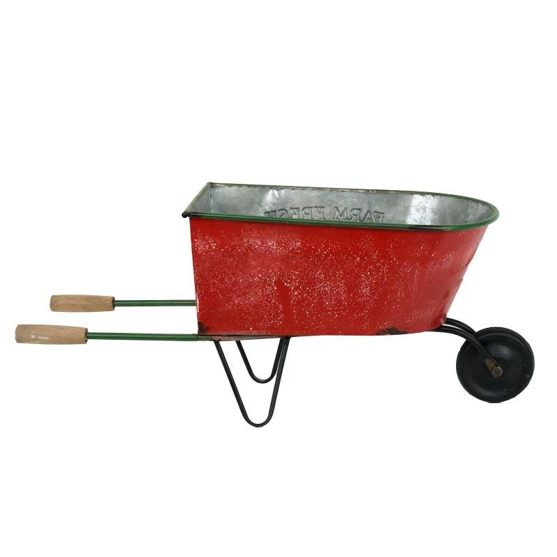 Carriola Natalizia in Latta Rossa H.28 cm