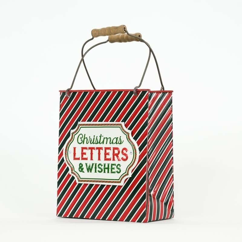 Busta Natalizia in Latta con Manici H.24 cm