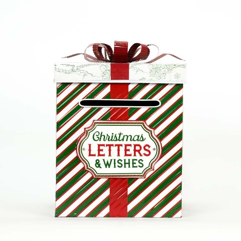 Set 2 Scatole Portalettere Natalizie in Latta H.27/31 cm