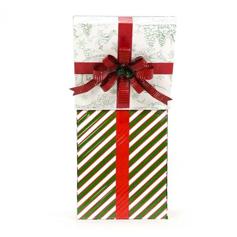 Set 2 Scatole Portalettere Natalizie in Latta H.27/31 cm