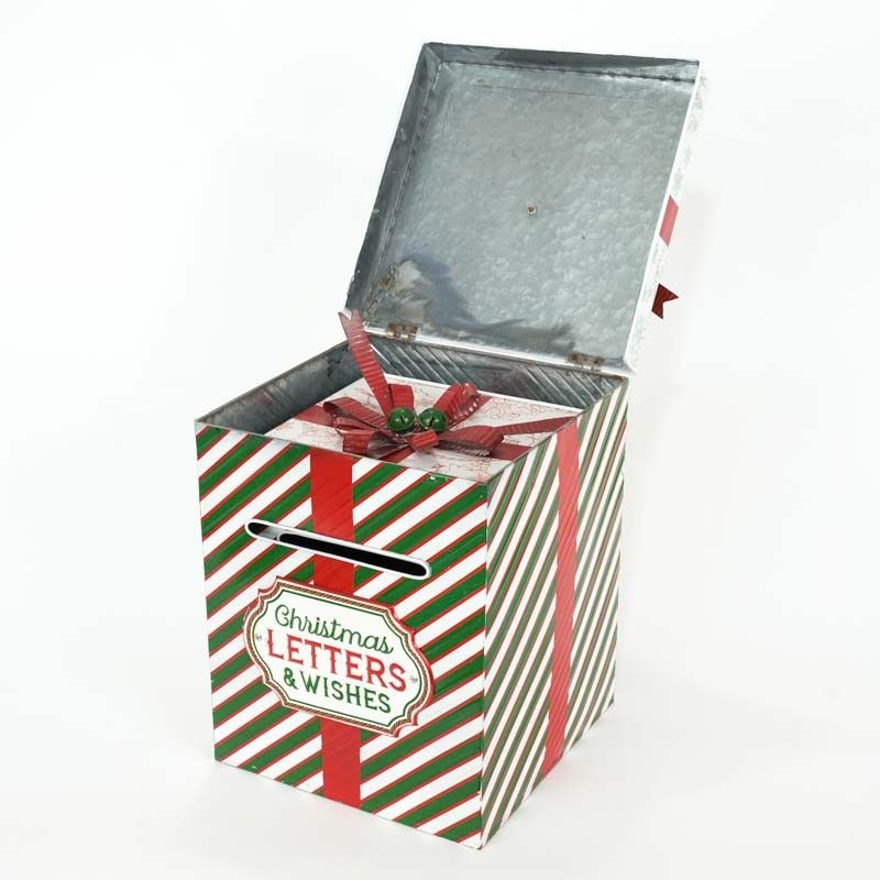 Set 2 Scatole Portalettere Natalizie in Latta H.27/31 cm