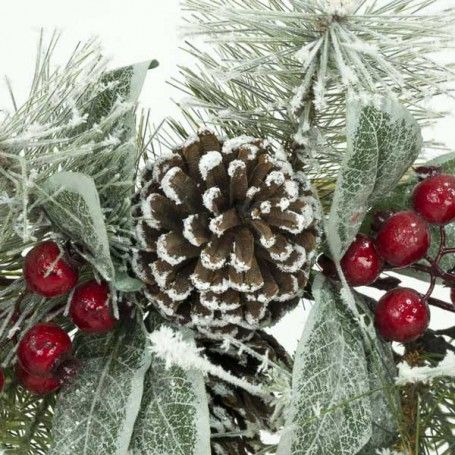 Swag Natalizio Innevato con Pigne e Bacche 70 cm