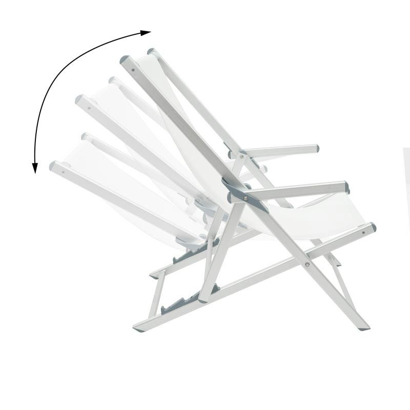 Sedia Sdraio da Giardino e Spiaggia in Alluminio Bianca Olaf
