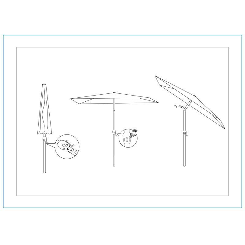 Ombrellone Palo Centrale da Esterno in Alluminio 3x2 mt Tortora | QD125