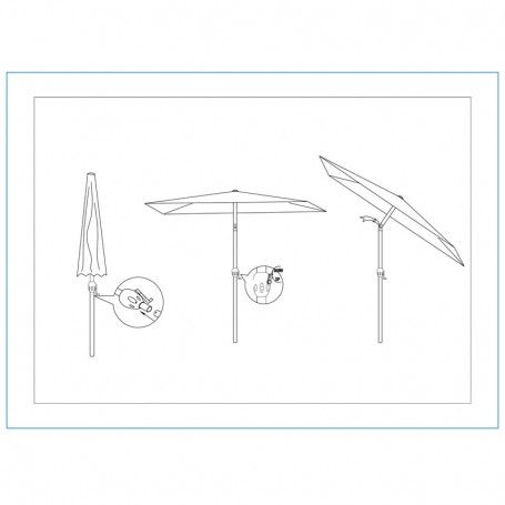 Ombrellone Palo Centrale da Esterno in Alluminio 3x2 mt Tortora | QD125