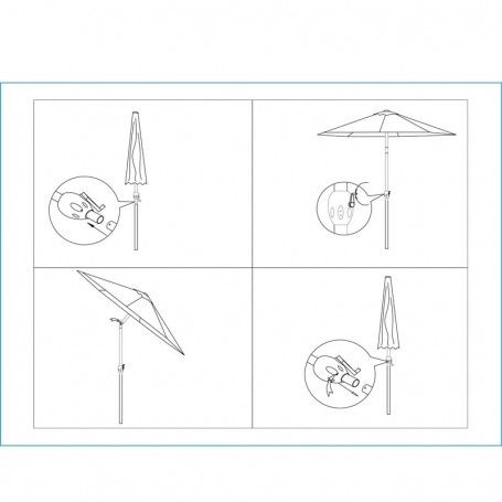 Ombrellone Palo Centrale da Esterno in Alluminio D. 280 cm Nero | QD101