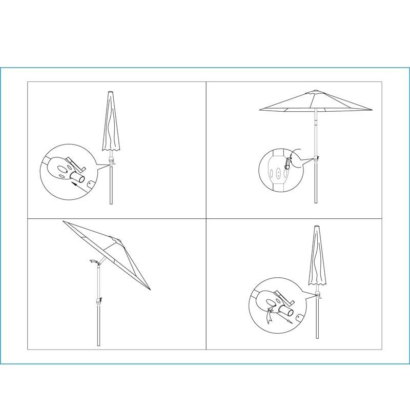 Ombrellone Palo Centrale da Esterno in Alluminio D. 280 cm Bianco | QD101