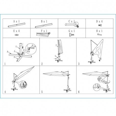 Ombrellone Decentrato da Giardino in Alluminio D.3 mt Sabbia | QD030A