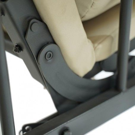 Dondolo Gazebo da Giardino con Zanzariera in Acciaio Beige