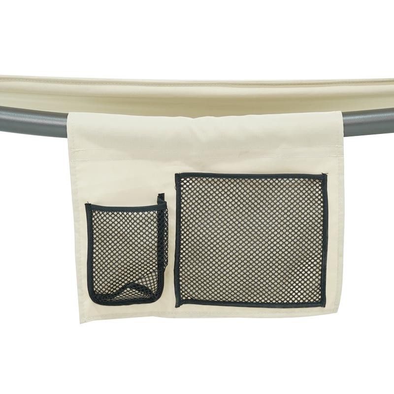 Dondolo Gazebo da Giardino con Zanzariera in Acciaio Beige