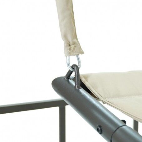 Dondolo Gazebo da Giardino con Zanzariera in Acciaio Beige