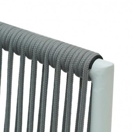 Set Divano da Giardino in Alluminio e Corde - Lipari Bianco e Grigio