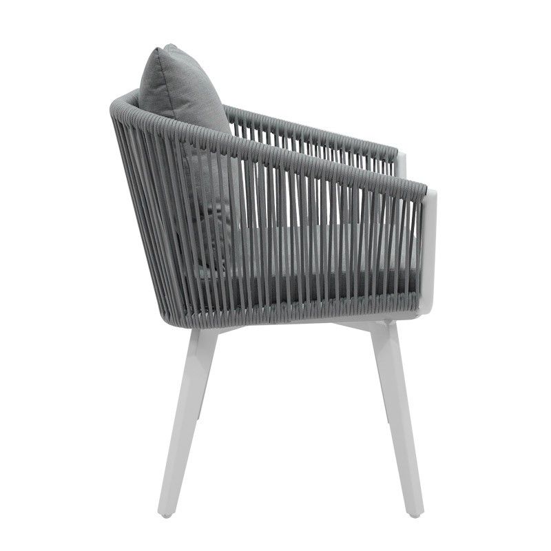 Tavolo Rettangolare per Esterni in Alluminio Bianco e Grigio | Panarea