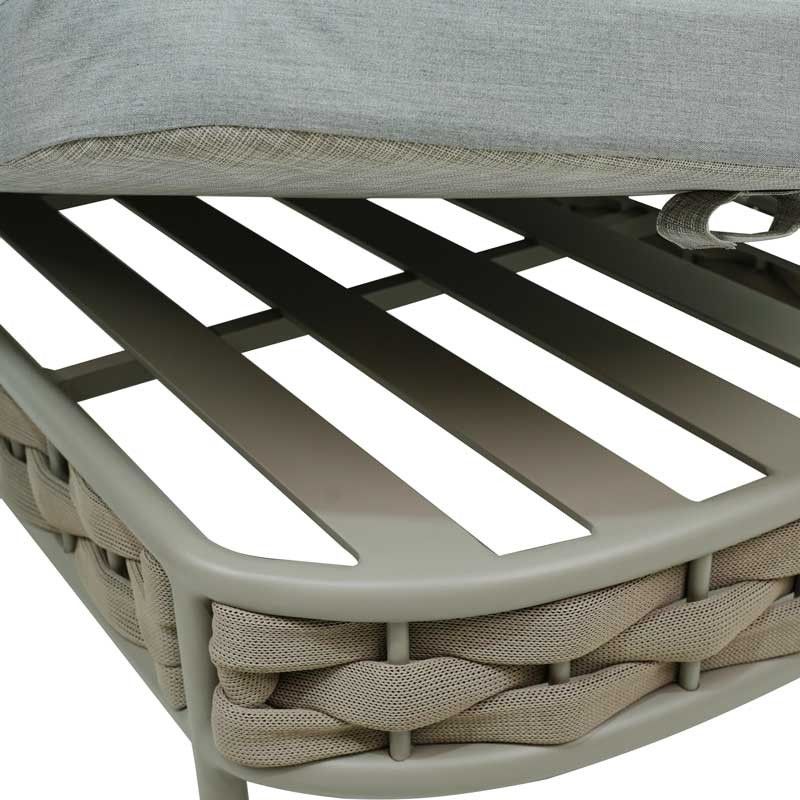 Lettino Prendisole da Giardino in Alluminio e Corda Grigio - Medusa