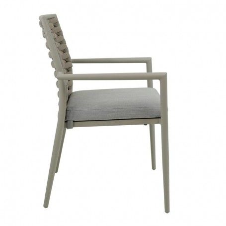 Tavolo Rettangolare in Alluminio e Corde Grigio - Venere