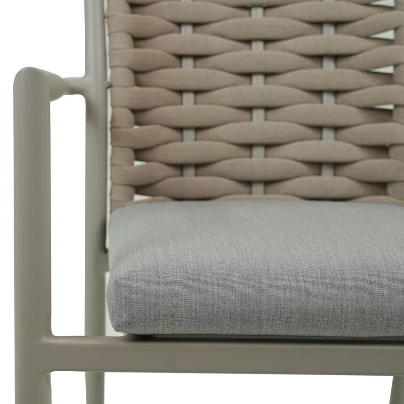 Tavolo Rettangolare in Alluminio e Corde Grigio - Venere