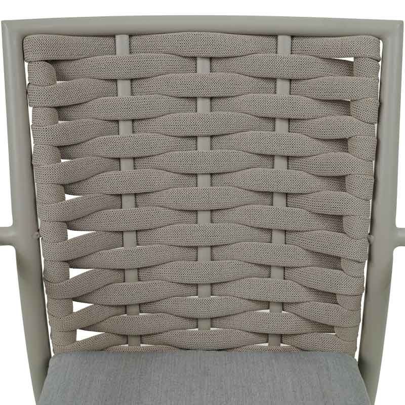 Tavolo Rettangolare in Alluminio e Corde Grigio - Venere