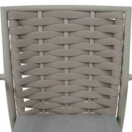 Tavolo Rettangolare in Alluminio e Corde Grigio - Venere