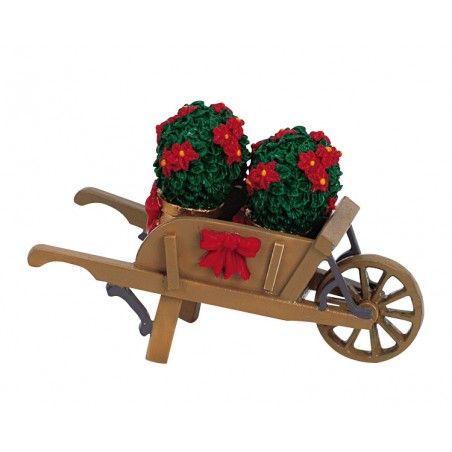 Wheelbarrow With Poinsettias - Lemax 64479