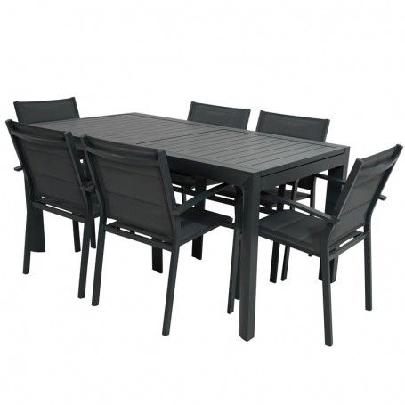 Tavolo Rettangolare Allungabile in Alluminio Antracite |Coffee