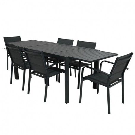 Tavolo Rettangolare Allungabile in Alluminio Antracite |Coffee