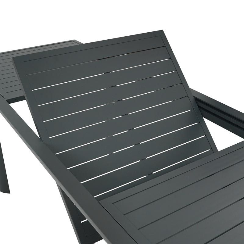 Tavolo Rettangolare Allungabile in Alluminio Antracite |Coffee