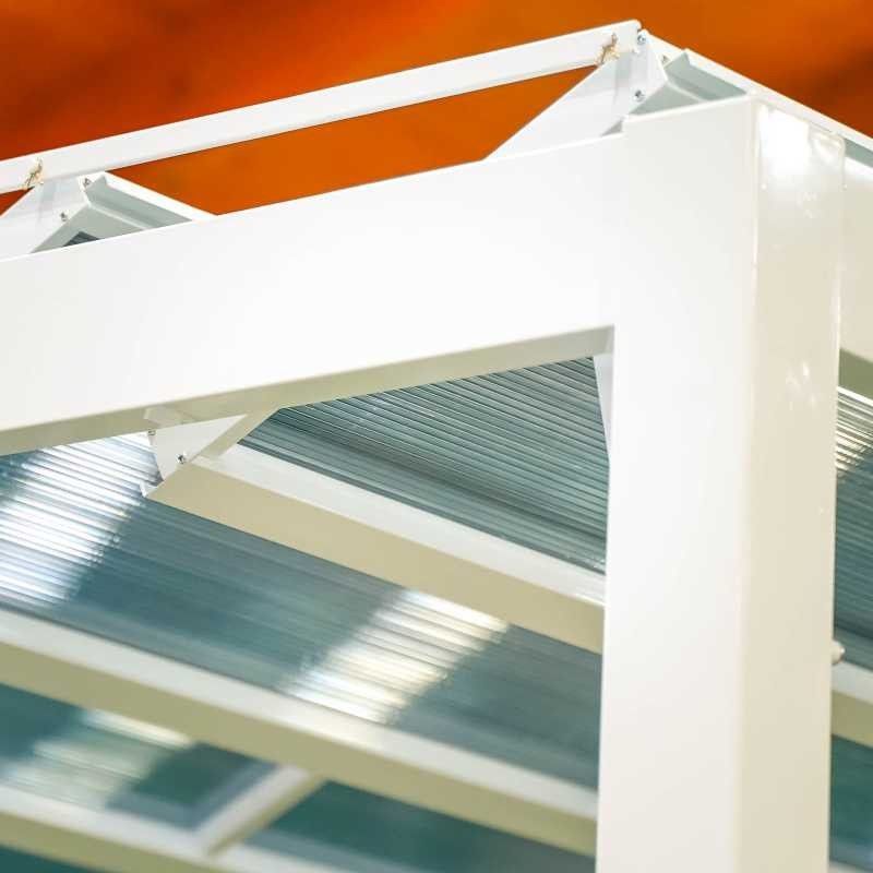 Gazebo da Giardino in Alluminio Bianco 3x3 m Copertura con Pannelli Mobili