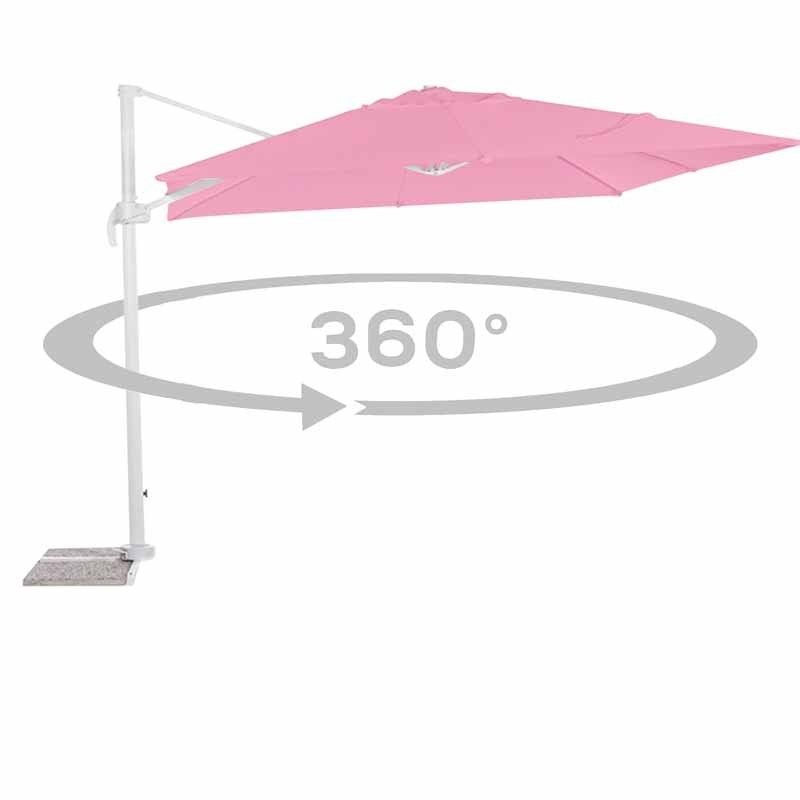 Ombrellone Decentrato da Giardino in Alluminio 3x4 mt Rosa | Alba