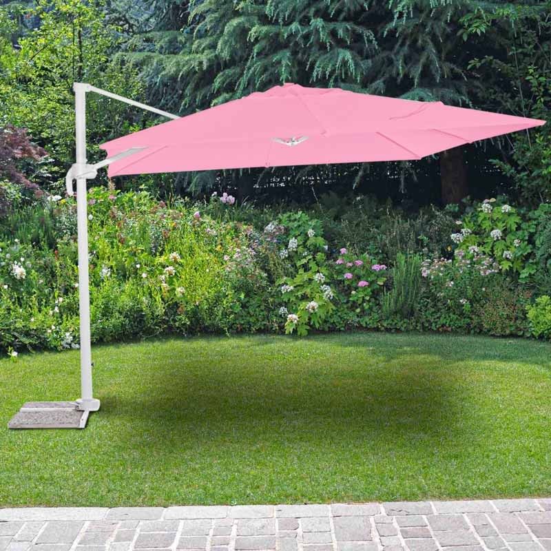 Ombrellone Decentrato da Giardino in Alluminio 3x4 mt Rosa | Alba