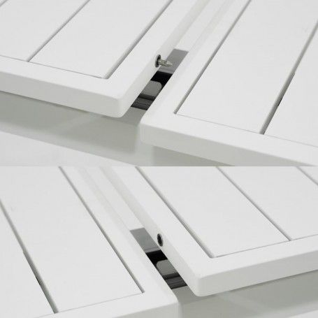 Tavolo Rettangolare Allungabile in Alluminio Bianco | Aci
