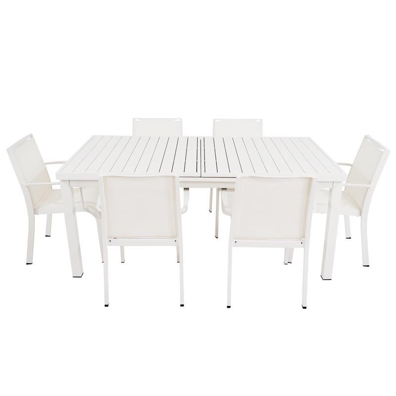 Tavolo Rettangolare Allungabile in Alluminio Bianco | Aci