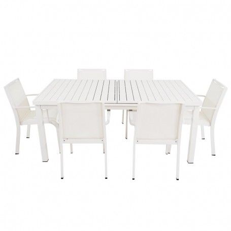 Tavolo Rettangolare Allungabile in Alluminio Bianco | Aci