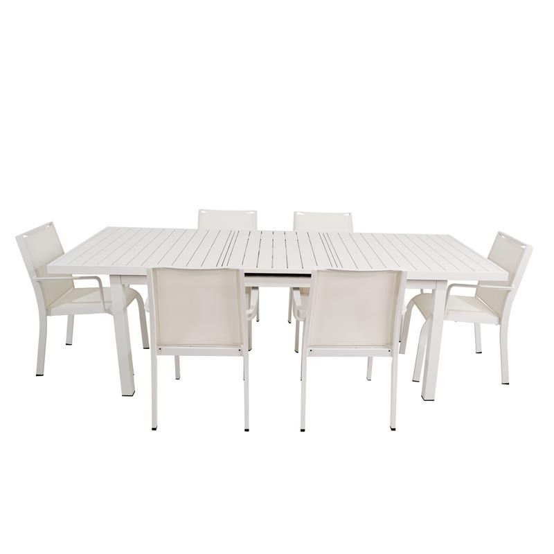 Tavolo Rettangolare Allungabile in Alluminio Bianco | Aci