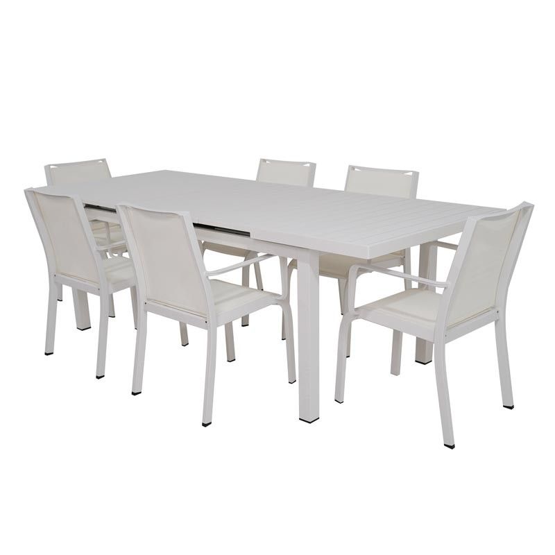 Tavolo Rettangolare Allungabile in Alluminio Bianco | Aci