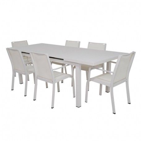 Tavolo Rettangolare Allungabile in Alluminio Bianco | Aci