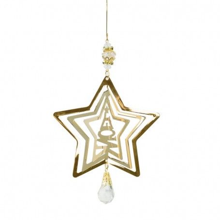 Decoro Natalizio Stella con Pendente da Appendere 11x12 cm