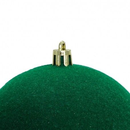 Palle di Natale in Plastica e Velluto D.10 cm Conf. da 4 Pezzi