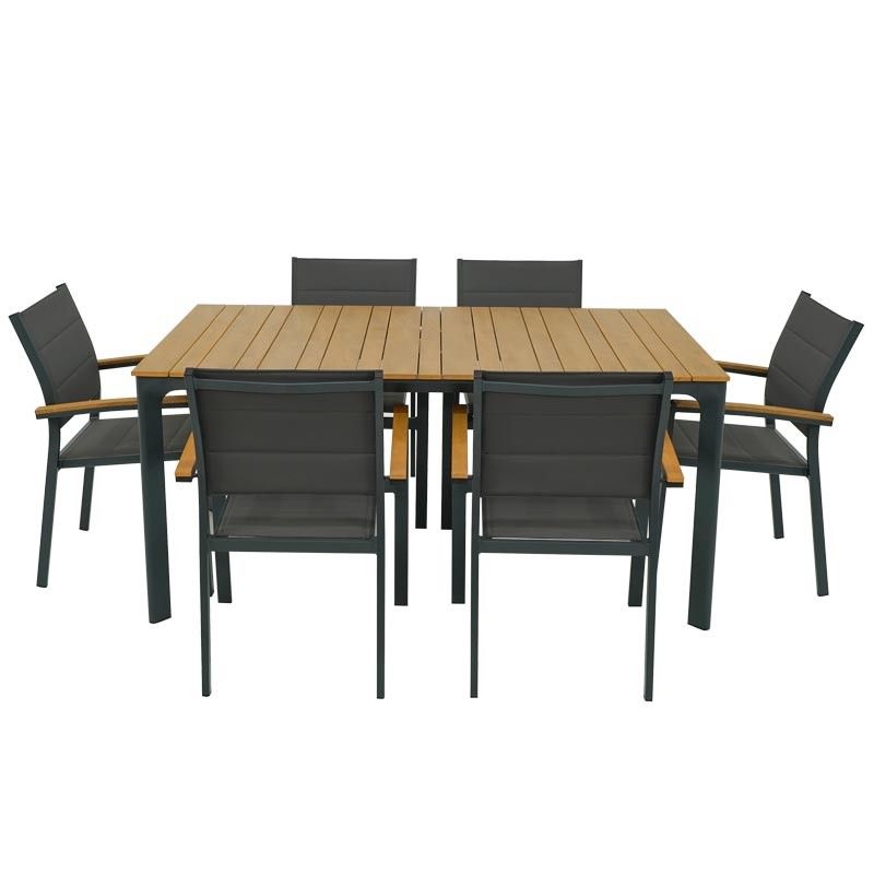 Tavolo Rettangolare per Esterni in Alluminio Antracite - Osiride