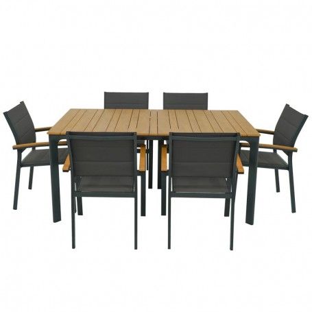 Tavolo Rettangolare per Esterni in Alluminio Antracite - Osiride