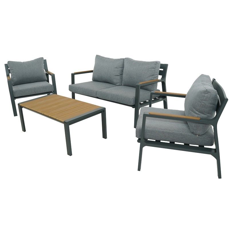 Set Divano da Giardino in Alluminio Antracite - Amon