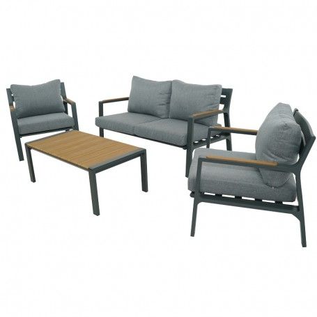 Set Divano da Giardino in Alluminio Antracite - Amon