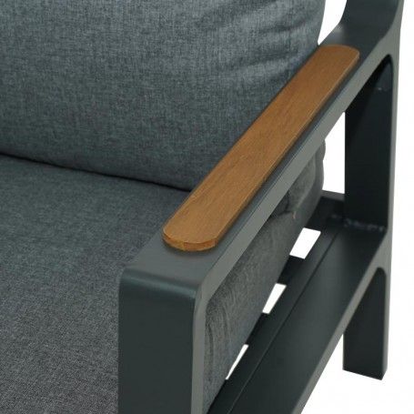 Set Divano da Giardino in Alluminio Antracite - Amon