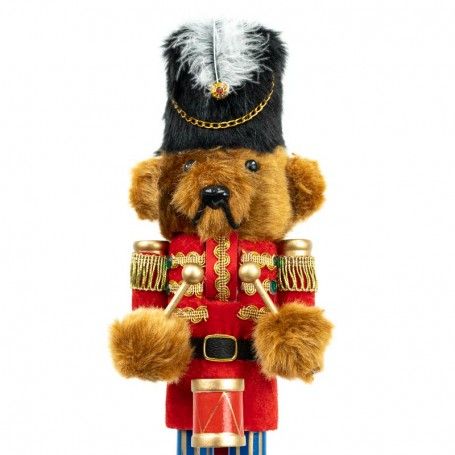 Orso Schiaccianoci Natalizio con Tamburo H.36 cm