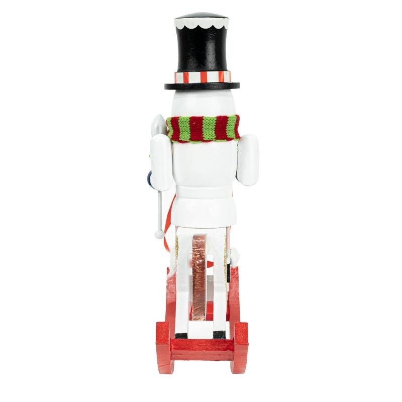 Pupazzo di Neve Natalizio su Cavallo a Dondolo H.28 cm