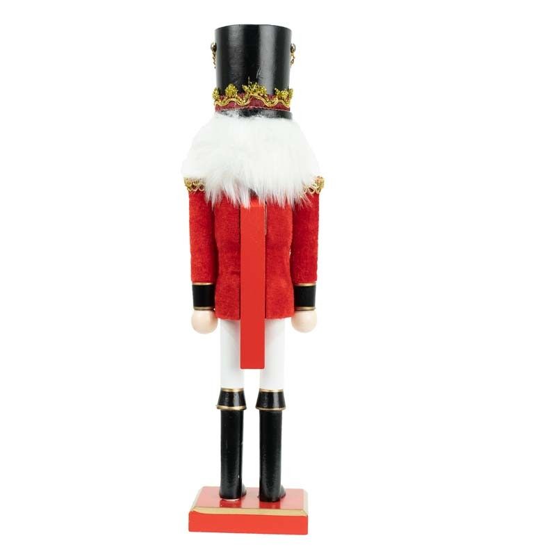 Schiaccianoci Natalizio con Giacca in Velluto Rosso H.38 cm