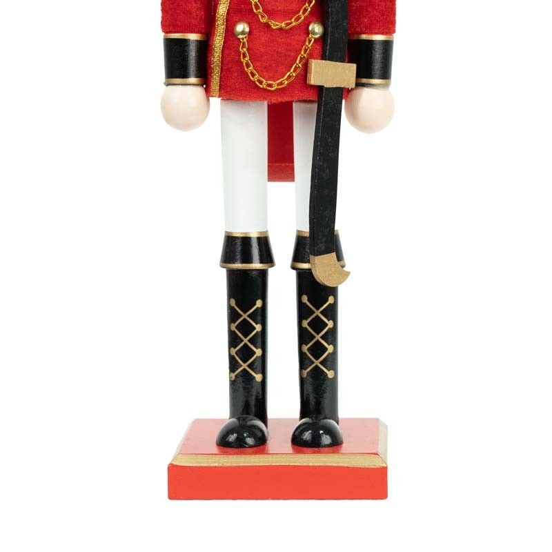 Schiaccianoci Natalizio con Giacca in Velluto Rosso H.38 cm